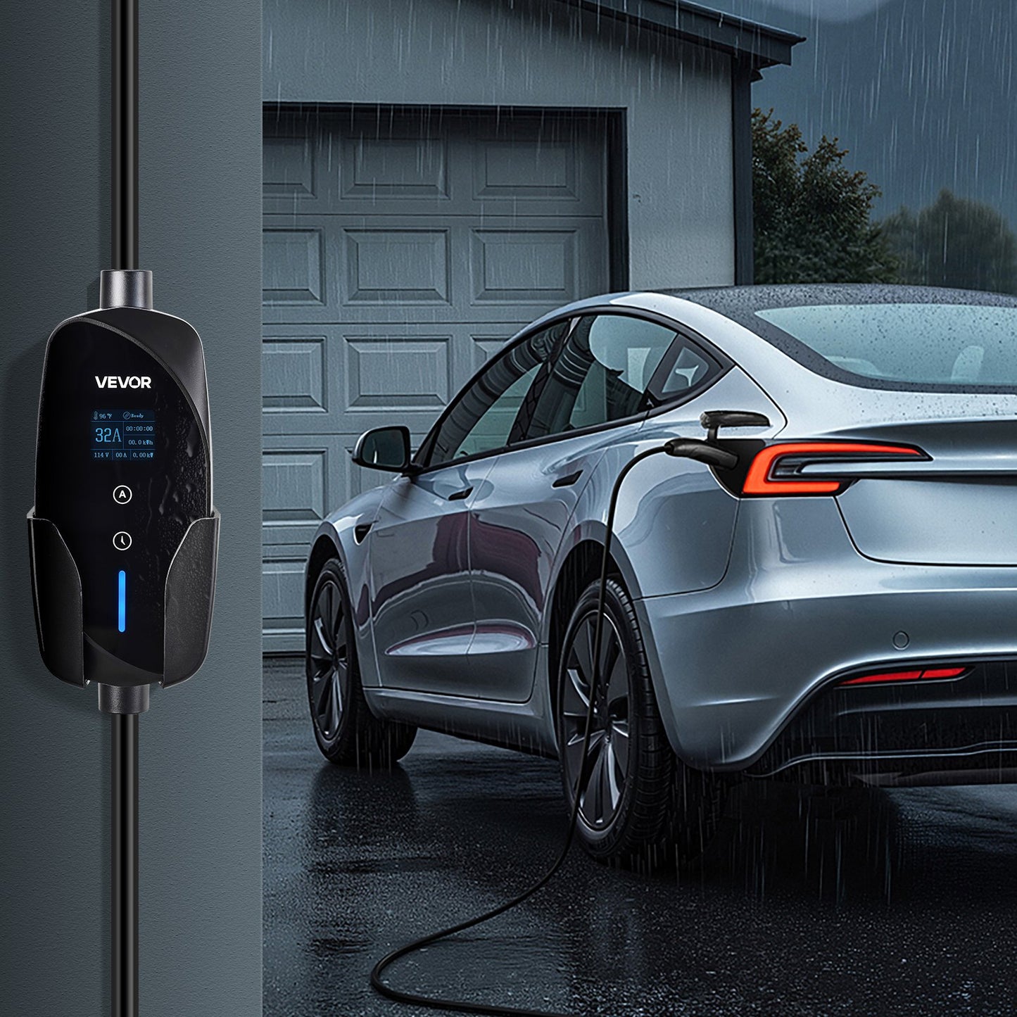 Level 2 Tesla Charger 32A EV Charger 240V NEMA 14-50P With 25 Ft Cable
