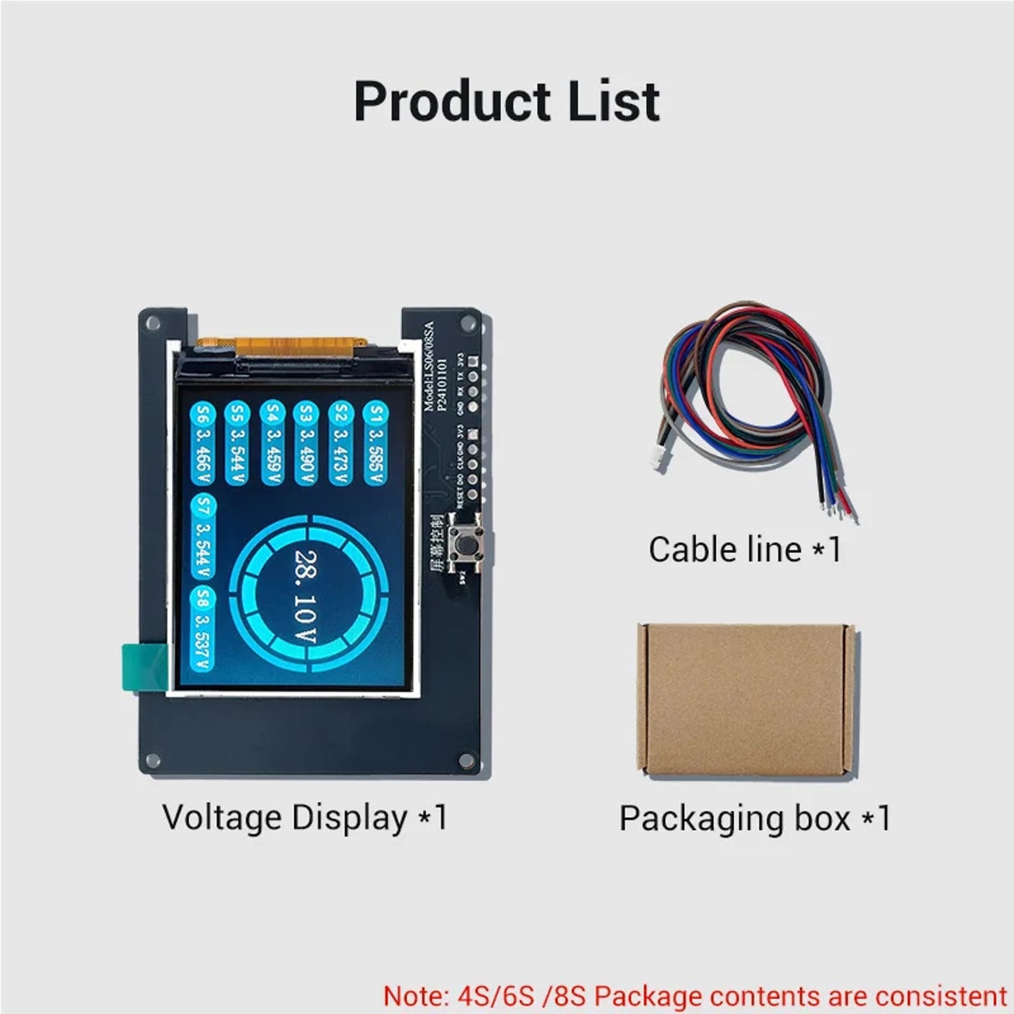 4S 6S 8S 24S Battery volatge tester 12V 24V 48V 60V Lithium/Lifepo4 battery volt